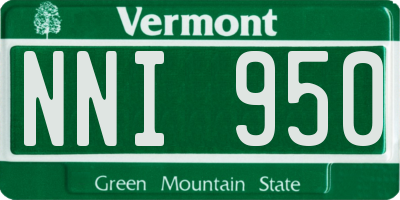 VT license plate NNI950