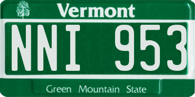 VT license plate NNI953