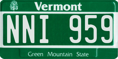 VT license plate NNI959
