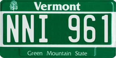 VT license plate NNI961