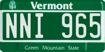 VT license plate NNI965