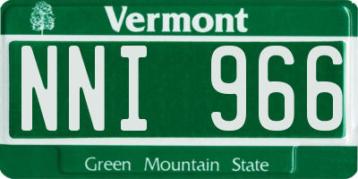 VT license plate NNI966