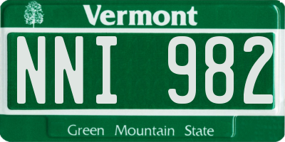 VT license plate NNI982