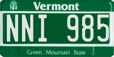 VT license plate NNI985