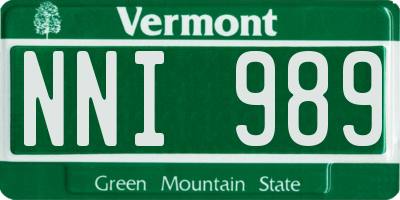 VT license plate NNI989