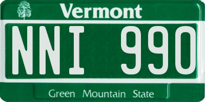 VT license plate NNI990
