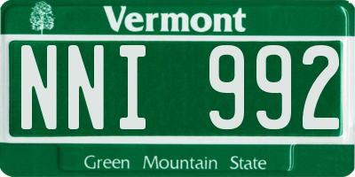 VT license plate NNI992