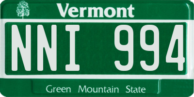 VT license plate NNI994