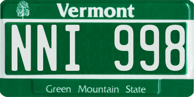 VT license plate NNI998
