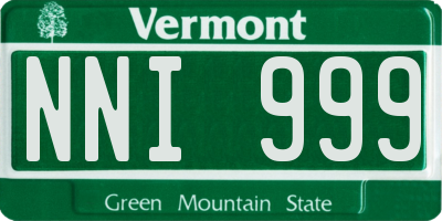 VT license plate NNI999