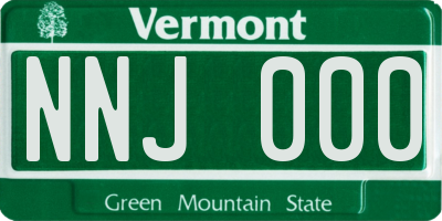 VT license plate NNJ000