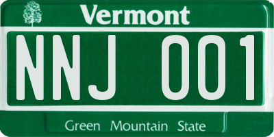 VT license plate NNJ001