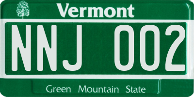 VT license plate NNJ002