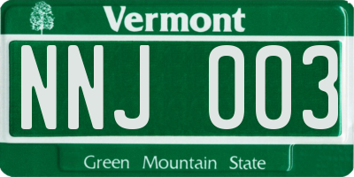 VT license plate NNJ003