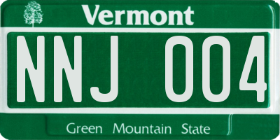 VT license plate NNJ004