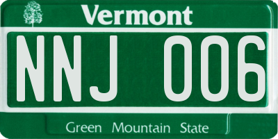 VT license plate NNJ006