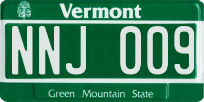 VT license plate NNJ009