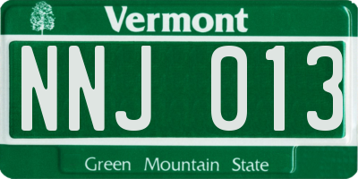 VT license plate NNJ013