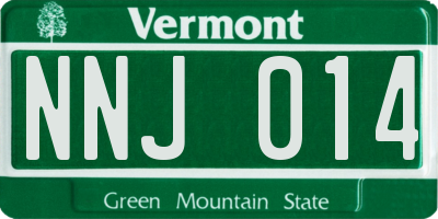 VT license plate NNJ014