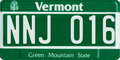 VT license plate NNJ016