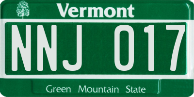 VT license plate NNJ017