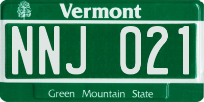 VT license plate NNJ021