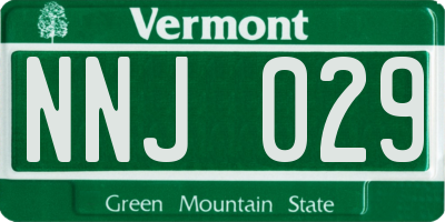 VT license plate NNJ029