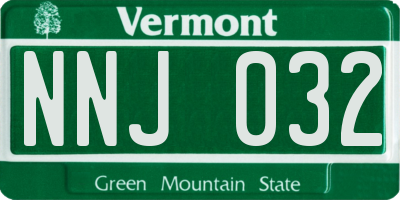 VT license plate NNJ032