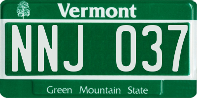 VT license plate NNJ037
