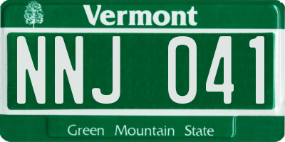 VT license plate NNJ041