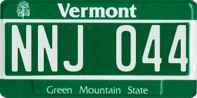 VT license plate NNJ044