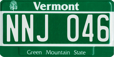 VT license plate NNJ046