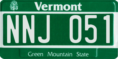 VT license plate NNJ051