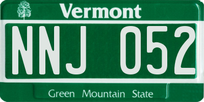 VT license plate NNJ052