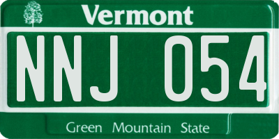 VT license plate NNJ054