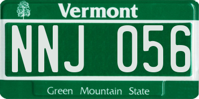 VT license plate NNJ056