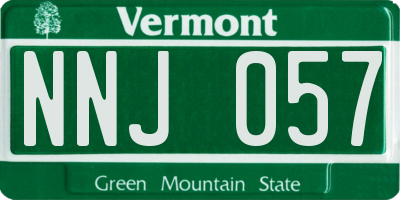 VT license plate NNJ057