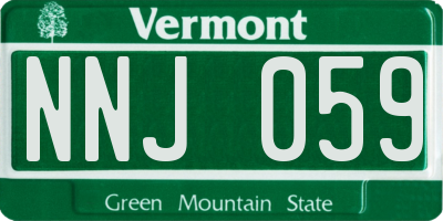 VT license plate NNJ059