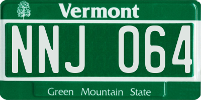 VT license plate NNJ064