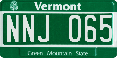 VT license plate NNJ065