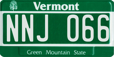 VT license plate NNJ066