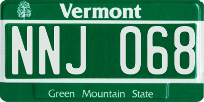 VT license plate NNJ068