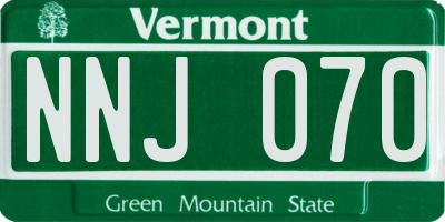 VT license plate NNJ070