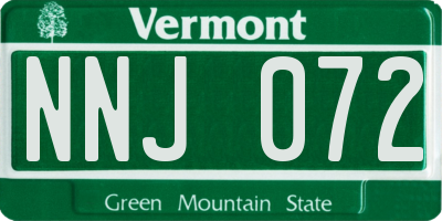 VT license plate NNJ072