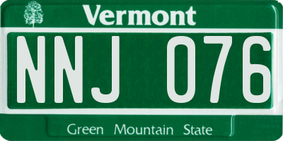 VT license plate NNJ076