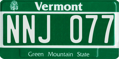 VT license plate NNJ077