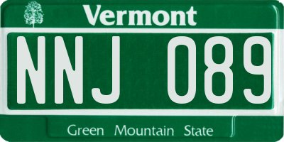 VT license plate NNJ089