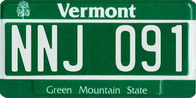 VT license plate NNJ091