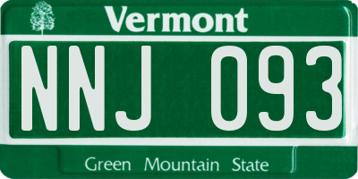VT license plate NNJ093