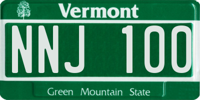 VT license plate NNJ100